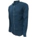 Emporio Armani camicia in lino Blu con logo a contrasto