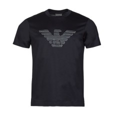 EMPORIO ARMANI T-SHIRT A MANICA CORTA BLU NAVY CON MAXI LOGO AQUILA 