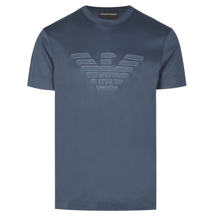 Emporio Armani T-Shirt a manica corta Petrolio con logo Aquila da Uomo