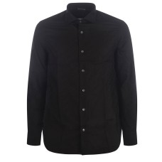 EMPORIO ARMANI CAMICIA REGULAR FIT IN COTONE BLACK CON LOGO LETTERING ALL OVER 