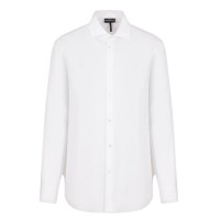 EMPORIO ARMANI CAMICIA REGULAR FIT A MANICA LUNGA IN COTONE WHITE CON LOGO LETTERING ALL OVER	