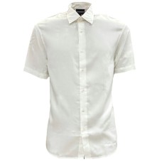 EMPORIO ARMANI CAMICIA IN LYOCELL A MANICA CORTA TOTAL WHITE 