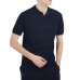 Emporio Armani Polo Blu Navy in cotone a manica corta con logo lettering a rilievo 