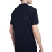 Emporio Armani Polo Blu Navy in cotone a manica corta con logo lettering a rilievo 