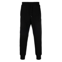 EMPORIO ARMANI PANTALONE JOGGER BLU NAVY IN DOUBLE JERSEY CON BANDE LATERALI BLACK CON LOGO LETTERING 