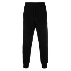 EMPORIO ARMANI PANTALONE JOGGER BLU NAVY IN DOUBLE JERSEY CON BANDE LATERALI BLACK CON LOGO LETTERING 