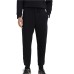 EMPORIO ARMANI PANTALONE JOGGER BLU NAVY IN DOUBLE JERSEY CON BANDE LATERALI BLACK CON LOGO LETTERING 