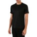 Emporio Armani T-Shirt a manica corta Nera in jersey di cotone e misto Tencel con bande in nastro sulle spalle con logo lettering