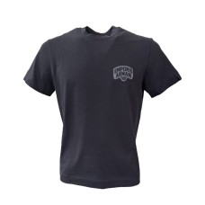 Emporio Armani T-Shirt Blu Navy a manica corta in cotone con patch ricamato con logo a rilievo