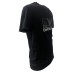 Emporio Armani T-Shirt Nera a manica corta in jersey misto cotone e Tencel con maxi logo lettering e logo Aquila Grigio