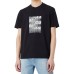 Emporio Armani T-Shirt Nera a manica corta in jersey Pima con stampa lettering