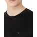 EMPORIO ARMANI T-SHIRT IN LYOCELL A MANICA CORTA BLACK CON MACRO LOGO EAGLE TONO SU TONO 