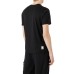 EMPORIO ARMANI T-SHIRT IN LYOCELL A MANICA CORTA BLACK CON MACRO LOGO EAGLE TONO SU TONO 