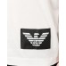 EMPORIO ARMANI T-SHIRT IN COTONE A MANICA CORTA WHITE CON PATCH BLACK E MAXI LOGO EAGLE WHITE NELLA PARTE ANTERIORE 