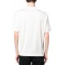 EMPORIO ARMANI T-SHIRT IN COTONE A MANICA CORTA WHITE CON PATCH BLACK E MAXI LOGO EAGLE WHITE NELLA PARTE ANTERIORE 