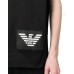 EMPORIO ARMANI T-SHIRT IN COTONE A MANICA CORTA BLACK CON PATCH BLACK E MAXI LOGO EAGLE WHITE