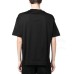 EMPORIO ARMANI T-SHIRT IN COTONE A MANICA CORTA BLACK CON PATCH BLACK E MAXI LOGO EAGLE WHITE