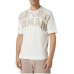 Emporio Armani T-shirt Bianca a manica corta in jersey misto cotone e Tencel con maxi logo lettering ricamato 