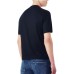 Emporio Armani T-shirt Blu Navy a manica corta in jersey misto cotone e Tencel con maxi logo lettering ricamato 