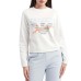 EMPORIO ARMANI FELPA GIROCOLLO IN COTONE WHITE CON MAXI LOGO LETTERING MULTICOLOR