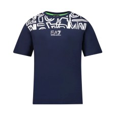 Ea7 Emporio Armani t-shirt da Bimbo blu con logo nella parte anteriore 