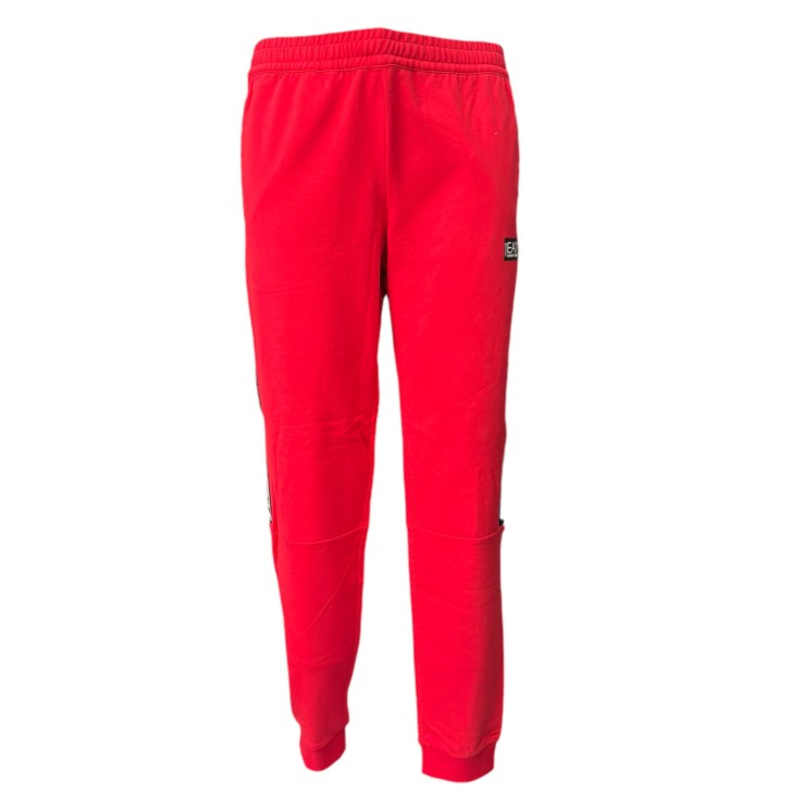 EA7 Emporio Armani Pantalone Rosso da Uomo con logo a contrasto 