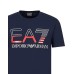 EA7 Emporio Armani T-shirt a maniche corte Blu da Uomo con logo a contrasto