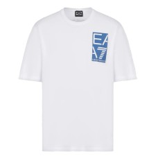 EA7 EMPORIO ARMANI T-SHIRT BIANCA CON LOGO NELLA PARTE POSTERIORE E ANTERIORE 