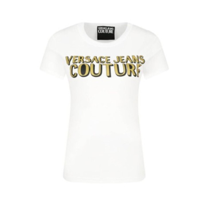 Versace Jeans Couture T-shirt Bianca da Donna con Logo Versace Jeans Couture