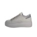 EMANUELLE VEE SNEAKER IN LEATHER TOTAL WHITE E SILVER