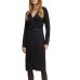 GUESS BY MARCIANO AMALIA LS VCOLLAR BELTED VESTITO NERFO DA DONNA INTERAMENTE LOGATO 