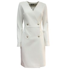 GUESS BY MARCIANO JODY LS WRAP DRESS BIANCO DA DONNA CON BOTTONI NELLA PARTE ANTERIORE 