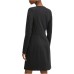 GUESS BY MARCIANO  JODY LS WRAP DRESS NERO DA DONNA CON BOTTONI NELLA PARTE ANTERIORE 