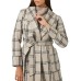 GUESS BY MARCIANO CAPPOTTO ROSA CIPRIA CON MANICHE LUNGHE A QUADRI WINDOWPANE IN CALDO MISTO LANA 