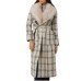 GUESS BY MARCIANO CAPPOTTO ROSA CIPRIA CON MANICHE LUNGHE A QUADRI WINDOWPANE IN CALDO MISTO LANA 