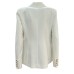 GUESS BY MARCIANO CELIA BLAZER MONOPETTO BIANCO A MANICA LUNGA IN TWILL STRECH 