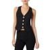 GUESS BY MARCIANO GILET SENZA MANICHE CON SCOLLO A V IN TWILL ELASTICIZZATO 