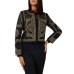 GUESS BY MARCIANO GIACCA CROPPED NERA IN TWEED CON BORCHIE ALL OVER 