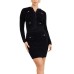 GUESS BY MARCIANO HERMIONE CHENILLE CARDIGAN NERO A MANICA LUNGA CON MONOGRAMMA IN CINIGLIA 