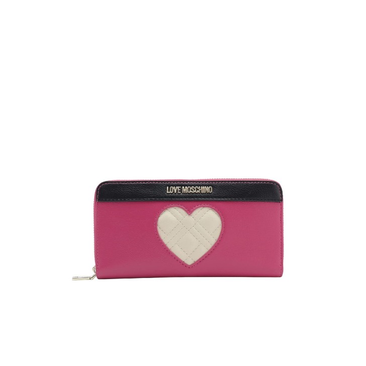 Love Moschino Portafoglio fucsia da Donna con Logo a contrasto