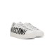 Moschino Sneakers bianca Unisex in pelle con maxi logo stampato lettering