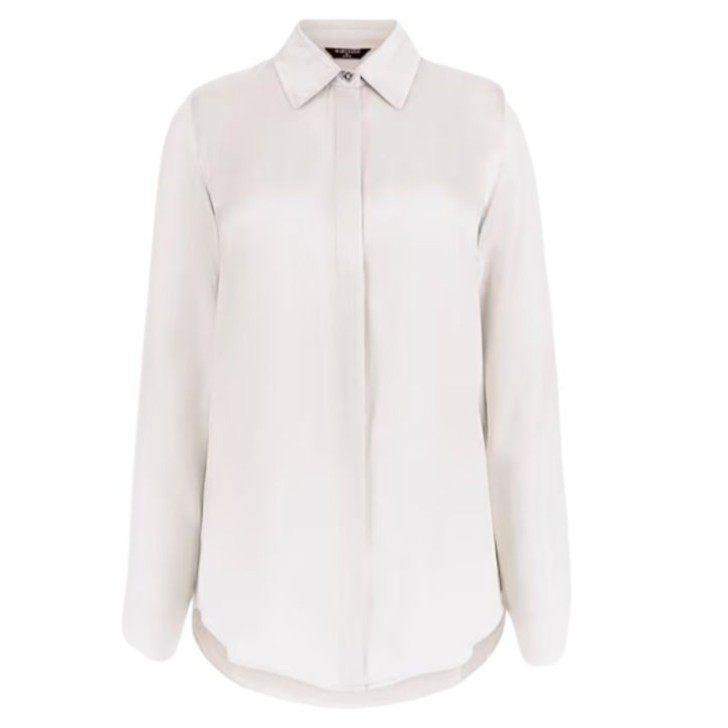 GUESS CAMICIA IN SETA DA DONNA COLOR CREMA CON BOTTONI NELLA PARTE ANTERIORE 