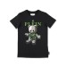 Philipp Plein T-shirt a manica corta nera in cotone con logo PLEIN verde stampato con Teddy in strass