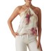 GUESS BY MARCIANO TOP BIANCA STAMPA FLOREALE ALL-OVER