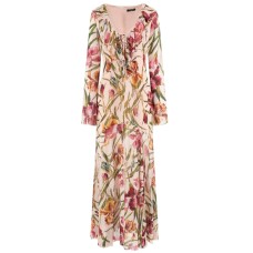 GUESS BY MARCIANO MAXI ABITO LUNGO ROSA CON FANTASIA A FIORE