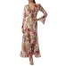 GUESS BY MARCIANO MAXI ABITO LUNGO ROSA CON FANTASIA A FIORE