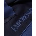 EMPORIO ARMANI SCIARPA NAVY BLUE IN LANA CON LOGO LETTERING JACQUARD