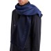 EMPORIO ARMANI SCIARPA NAVY BLUE IN LANA CON LOGO LETTERING JACQUARD