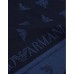 EMPORIO ARMANI SCIARPA IN LANA BLU NAVY CON LOGO EAGLE AVIO ALL OVER