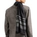 EMPORIO ARMANI STOLA GREY IN MISTO MODAL JACQUARD EAGLE ALL OVER